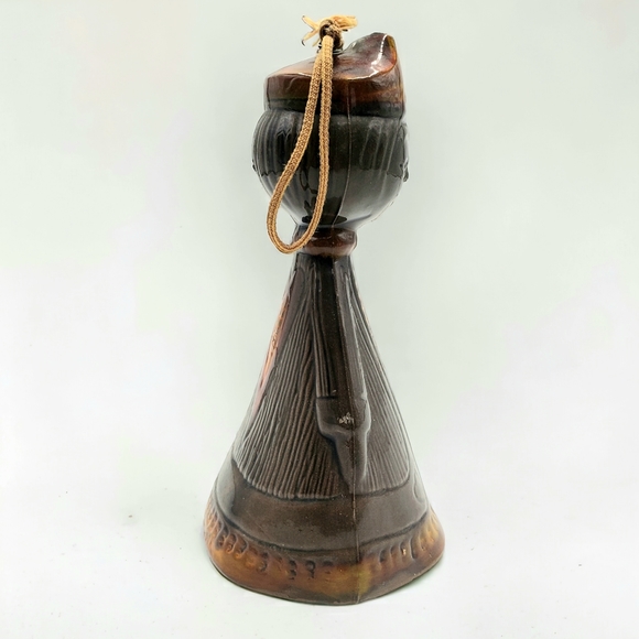 Vtg Pacific Stoneware Jean Ellsworth Queen Of Hearts Clay Bell Wind Chime Brown - Picture 2 of 12